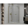Mexen Roma Duo cabine de douche pivotante 90 x 80 cm, transparent, dorée + receveur plat - 854-090-080-50-02-4010G