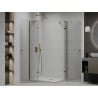 Mexen Roma Duo cabine de douche pivotante 100 x 90 cm, transparent, doré + receveur Flat - 854-100-090-50-02-4010G