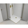 Mexen Roma Duo cabine de douche pivotante 100 x 90 cm, transparent, doré + receveur Flat - 854-100-090-50-02-4010G