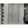 Mexen Roma Duo cabine de douche pivotante 100 x 90 cm, transparent, doré + receveur Flat - 854-100-090-50-02-4010G