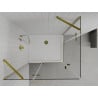 Mexen Roma Duo cabine de douche pivotante 100 x 90 cm, transparent, doré + receveur Flat - 854-100-090-50-02-4010G
