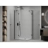 Mexen Roma Duo cabine de douche battante 80 x 70 cm, transparent, noir + receveur de douche Plat - 854-080-070-70-02-4010B