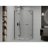 Mexen Roma Duo cabine de douche battante 80 x 70 cm, transparent, noir + receveur de douche Plat - 854-080-070-70-02-4010B