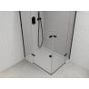 Mexen Roma Duo cabine de douche battante 80 x 70 cm, transparent, noir + receveur de douche Plat - 854-080-070-70-02-4010B