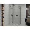 Mexen Roma Duo cabine de douche pivotante 90 x 80 cm, transparent, noir + receveur de douche Flat - 854-090-080-70-02-4010B