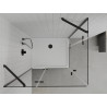 Mexen Roma Duo cabine de douche pivotante 90 x 80 cm, transparent, noir + receveur de douche Flat - 854-090-080-70-02-4010B