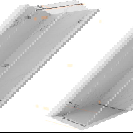 Mexen Lunar T cabine de douche pivotante gauche 90 x 90 cm, transparent, cuivre brossé - 834T-090-090-65-00-L