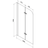 Mexen Cube baignoire rectangulaire 170 x 80 cm avec habillage et paravent à 2 panneaux 100 cm, transparent, noir - 550517080X90?