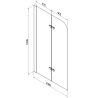 Mexen Cube baignoire rectangulaire 170 x 80 cm avec tablier et écran 2 volets 100 cm, transparent, noir - 550517080X9010027000