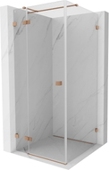 Mexen Lunar T cabine de douche pivotante gauche 100 x 100 cm, transparent, cuivre brossé - 834T-100-100-65-00-L