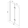 Mexen Cubik baignoire rectangulaire 160 x 70 cm avec habillage et paroi 2 battants 80 cm, transparent, chrome - 550316070X90080?