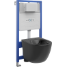Mexen Lena ensemble encastré WC châssis Fenix Slim avec cuvette WC, noir mat - 6103322XX85