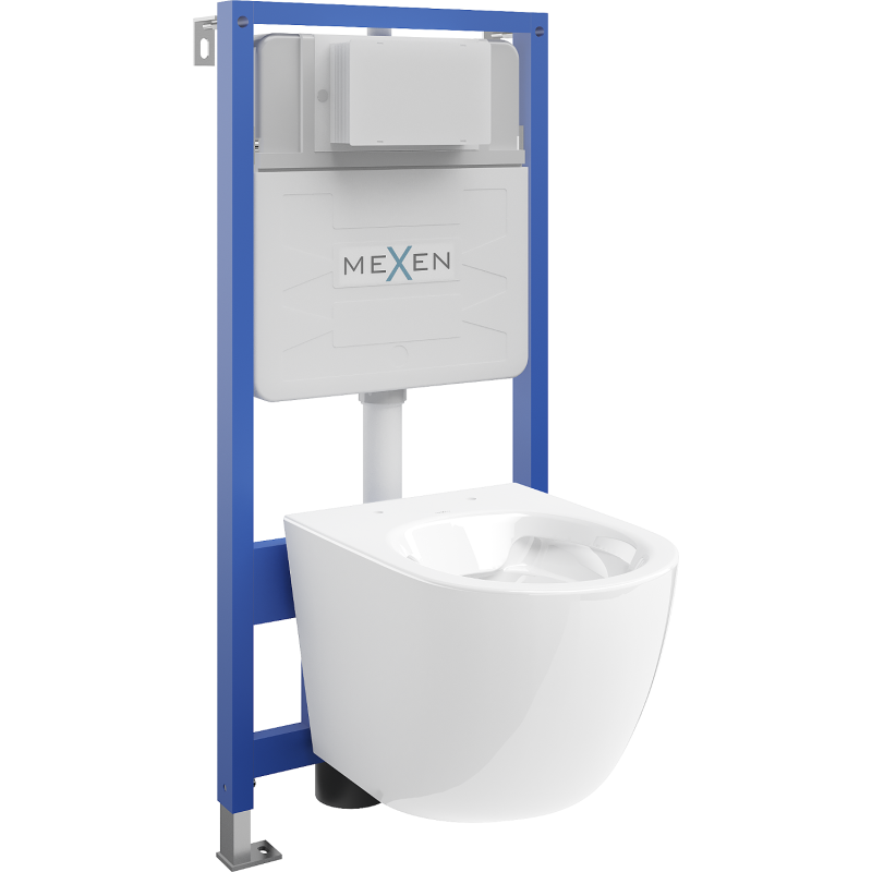 Mexen Lena ensemble WC encastré cadre Fenix Slim avec cuvette WC, blanc brillant - 6103322XX00