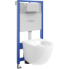 Mexen ensemble encastré WC châssis Fenix Slim avec cuvette WC Lena, blanc brillant - 6103322XX00