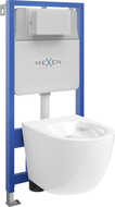 Mexen Lena ensemble WC encastré cadre Fenix Slim avec cuvette WC, blanc brillant - 6103322XX00