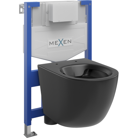Mexen Lena ensemble encastré WC cadre Fenix XS-F avec cuvette WC, noir mat - 6803322XX85