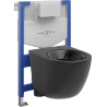 Mexen Lena ensemble encastré WC cadre Fenix XS-F avec cuvette WC, noir mat - 6803322XX85
