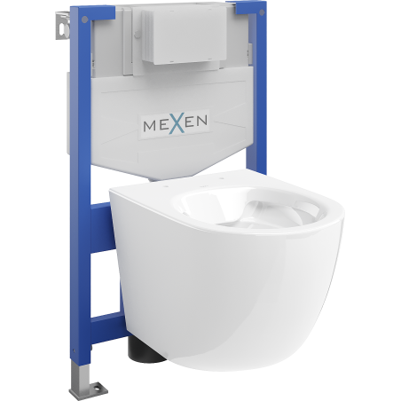 Ensemble encastré WC Mexen stela Fenix XS-F avec cuvette Lena, blanc brillant - 6803322XX00