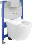 Ensemble encastré WC Mexen stela Fenix XS-F avec cuvette Lena, blanc brillant - 6803322XX00