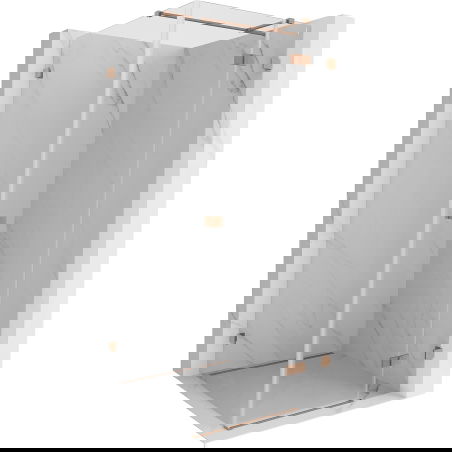 Mexen Lunar T cabine de douche pivotante droite 90 x 90 cm, transparent, cuivre brossé - 834T-090-090-65-00-P