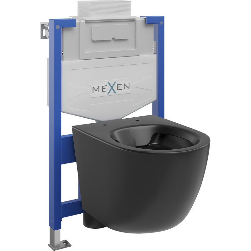 Ensemble WC encastré Mexen stela Fenix XS-U avec cuvette WC Lena, noir mat - 6853322XX85