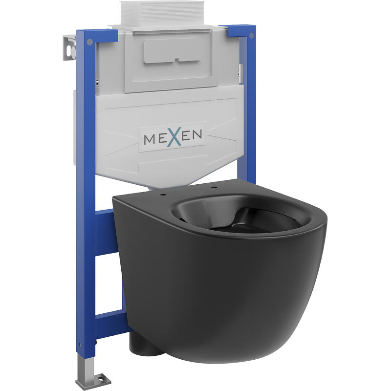 Mexen ensemble encastré WC bâti-support Fenix XS-U avec cuvette WC Lena, noir mat - 6853322XX85