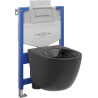Ensemble WC encastré Mexen stela Fenix XS-U avec cuvette WC Lena, noir mat - 6853322XX85