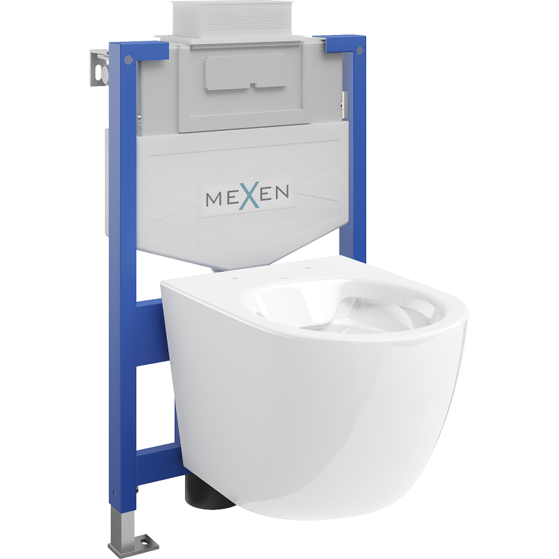 Mexen Lena ensemble WC encastré châssis Fenix XS-U avec cuvette WC, blanc brillant - 6853322XX00