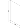 Mexen Alex paroi de baignoire à 1 battant 80 x 140 cm, grille noire - 893-080-001-70-77
