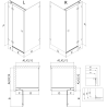 Mexen Lunar T cabine de douche pivotante gauche 75 x 110 cm, transparent, gris canon brossé - 834T-075-110-66-00-L