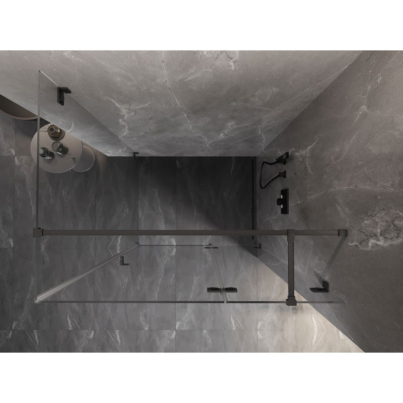 Mexen Lunar T cabine de douche pivotante droite 75 x 120 cm, transparent, gris arme brossé - 834T-075-120-66-00-P
