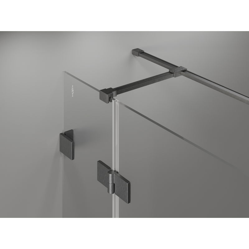 Mexen Lunar T cabine de douche pivotante droite 80 x 70 cm, transparent, gun gray brossé - 834T-080-070-66-00-P