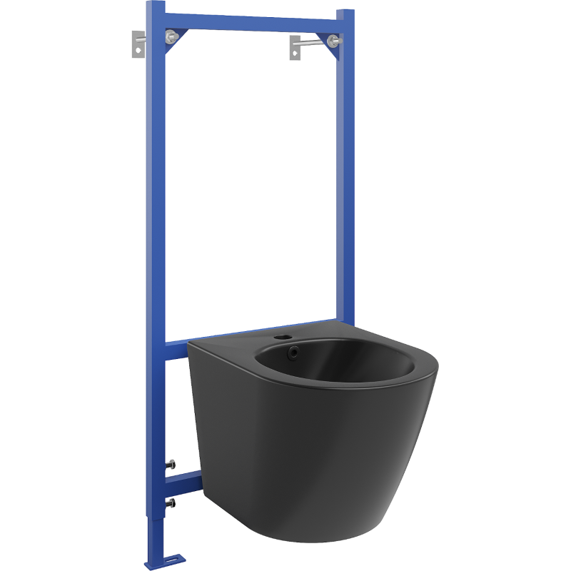 Ensemble encastré bidet Mexen cadre Fenix B avec bidet Lena, noir mat - 69935224885