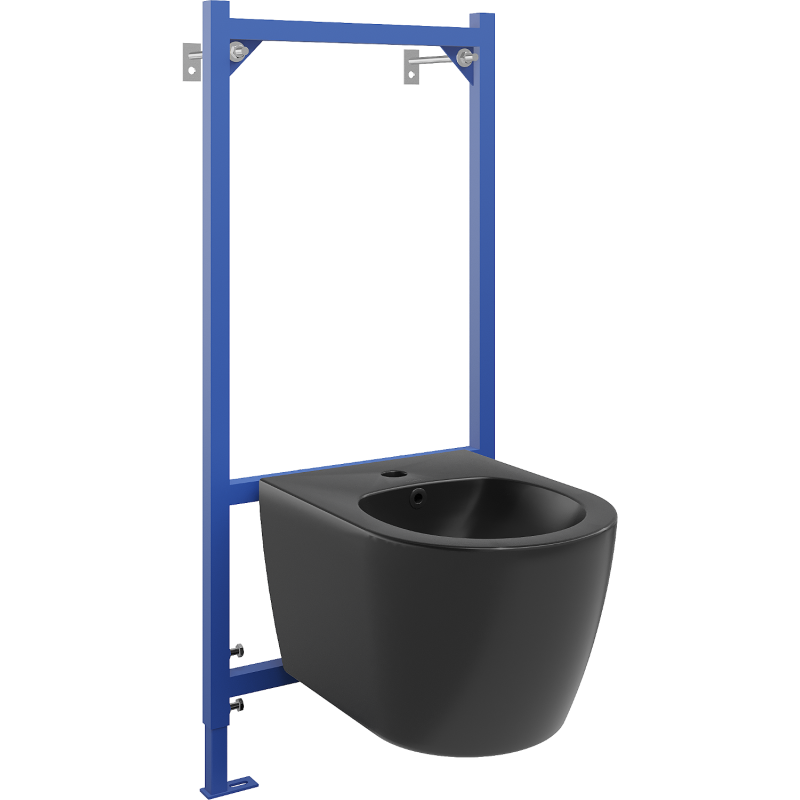 Ensemble encastré bidet cadre Fenix B avec bidet Carmen, noir mat - 69935884985