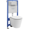 Ensemble encastré WC Mexen Fenix Slim avec cuvette WC Rico et abattant à descente lente, blanc mat - 61030724001
