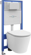 Ensemble encastré WC Mexen Fenix Slim avec cuvette WC Rico et abattant à descente lente, blanc mat - 61030724001