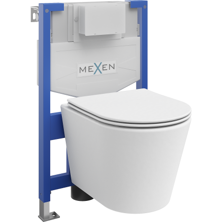 Mexen ensemble WC encastré châssis Fenix XS-F avec cuvette WC Rico et abattant à descente amortie, blanc mat - 68030724001