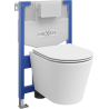Mexen ensemble WC encastré châssis Fenix XS-F avec cuvette WC Rico et abattant à descente amortie, blanc mat - 68030724001
