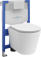 Mexen Rico ensemble WC encastré châssis Fenix XS-F avec cuvette WC et abattant à descente progressive, blanc mat