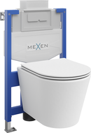 Mexen ensemble encastré WC cadre Fenix XS-U avec cuvette WC Rico et abattant à descente lente, blanc mat - 68530724001