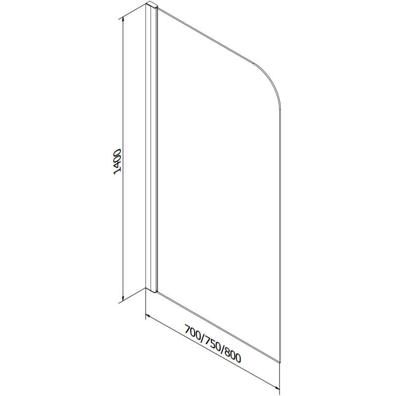 Mexen Felix paroi de baignoire 1-volet 70 x 140 cm, transparent, doré - 890-070-001-50-00