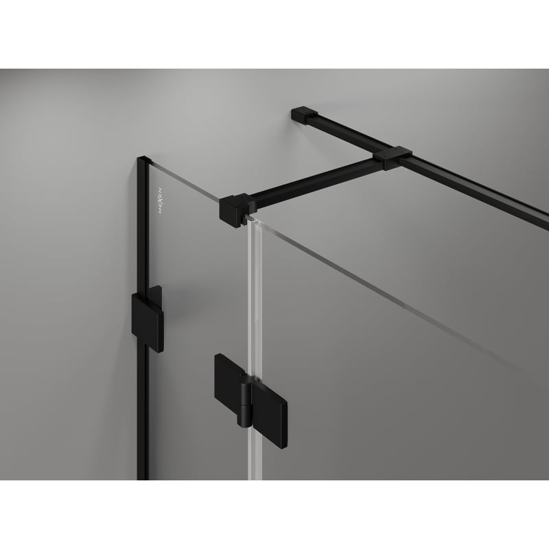 Mexen Lunar T cabine de douche pivotante gauche 75 x 80 cm, transparent, noir - 834T-075-080-70-00-L