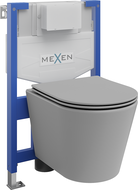 Mexen Rico ensemble encastré WC châssis Fenix XS-F avec cuvette WC et abattant à descente progressive, gris clair mat