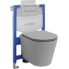 Mexen ensemble encastré WC châssis Fenix XS-U avec cuvette WC Rico et abattant à fermeture lente, gris clair mat - 68530724061