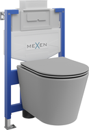 Mexen ensemble encastré WC châssis Fenix XS-U avec cuvette WC Rico et abattant à fermeture lente, gris clair mat - 68530724061