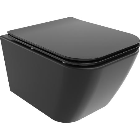 Mexen Madox cuvette WC sans bride avec abattant à descente lente slim, duroplast, noir mat - 30154070