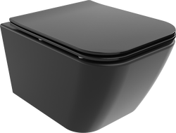 Mexen Madox cuvette WC sans bride avec abattant à descente lente slim, duroplast, noir mat - 30154070