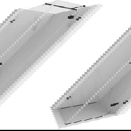 Mexen Lunar T cabine de douche pivotante droite 80 x 80 cm, transparente, noire - 834T-080-080-70-00-P