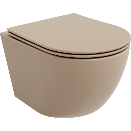 Mexen Lena cuvette WC Rimless avec abattant à descente lente slim, duroplast, cappuccino mat - 30224064