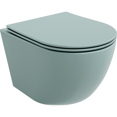 Mexen Lena cuvette WC sans bride avec abattant à descente assistée slim, duroplast, vert clair mat - 30224048
